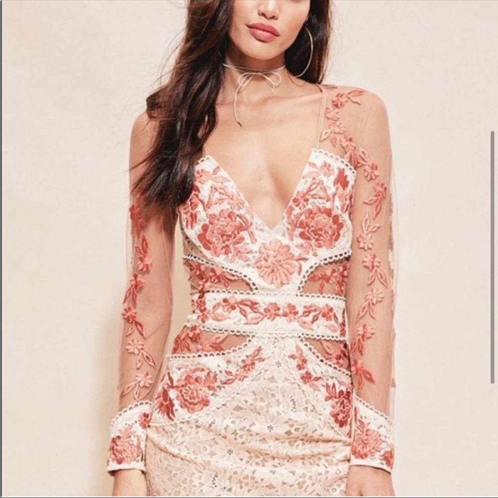 NWOT For Love & Lemons Matador Tulle Dress in Melon XS